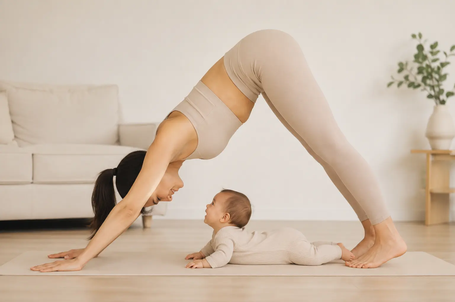 Cours de yoga postnatal à Fontainebleau avec bébé